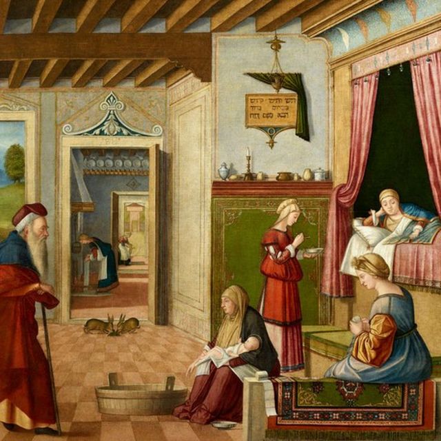 El nacimiento de María de Vittore Carpaccio, Accademia Carrara, Bérgamo