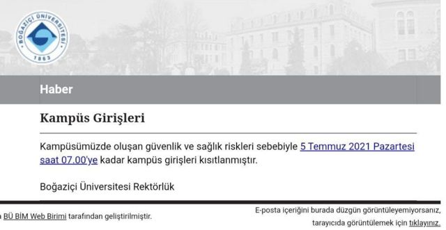rektörlük duyurusunun görseli