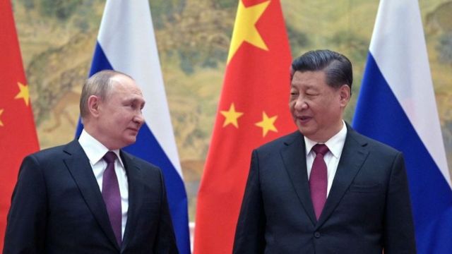 Chinese leader Xi Jinping and Russian President Vladimir Putin meet during the Winter Olympics.