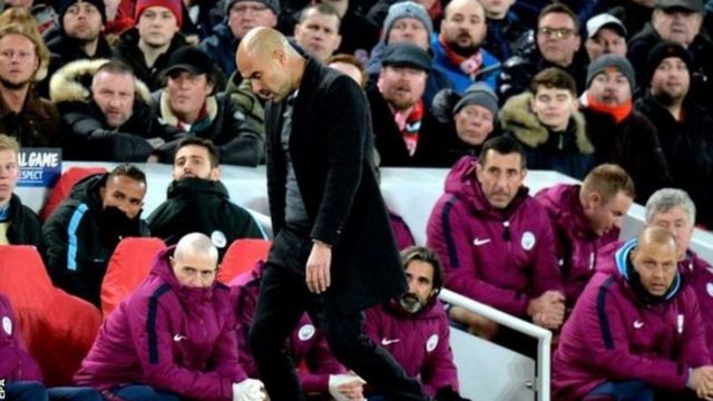 Pep Guardiola yatsiznwe bikomeye ku nshuro ya mbere muri Champions League nk'umutoza wa manchester City
