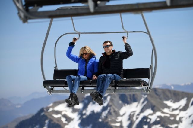 La pareja Macron
