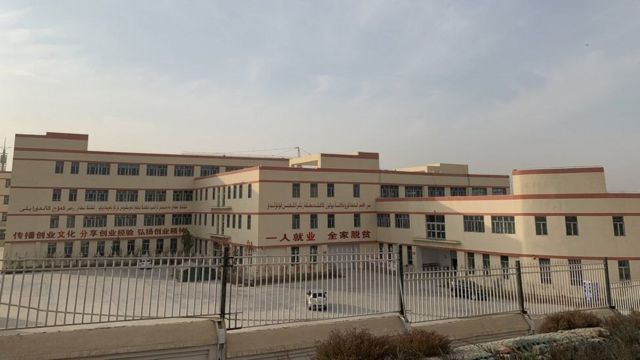 A BBC photography team went outside the large textile factory in Coca