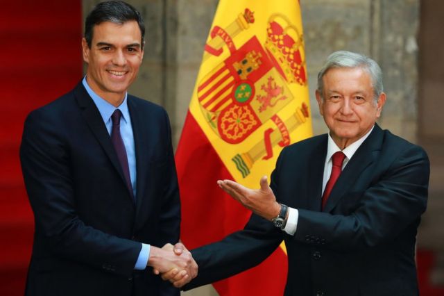 Pedro Sánchez y López Obrador