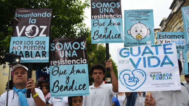 Protesta contra el aborto en Guatemala