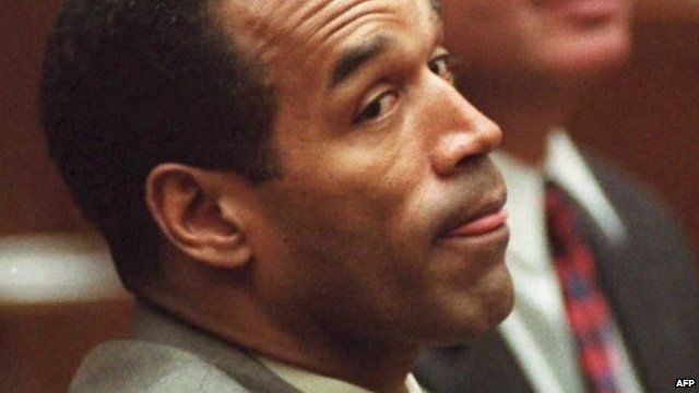 OJ Simpson - pictured during his murder trial - 11 February 1995