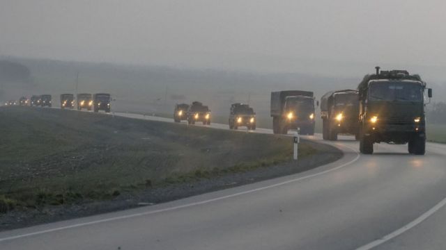 A Russian military convoy