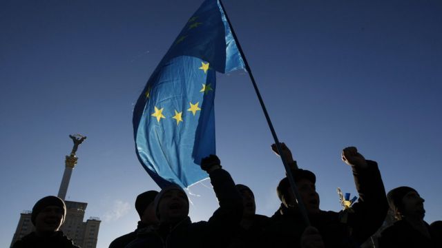 Евромайдан, флаг ЕС