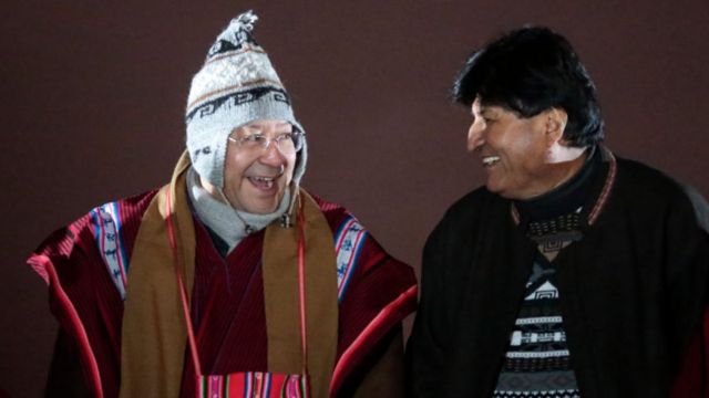 Luis Arce y Evo Morales.