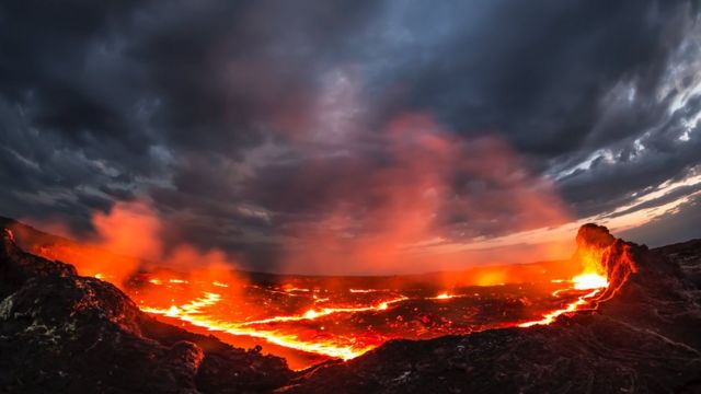 The Erta Ale lava lake in Ethiopia, Africa