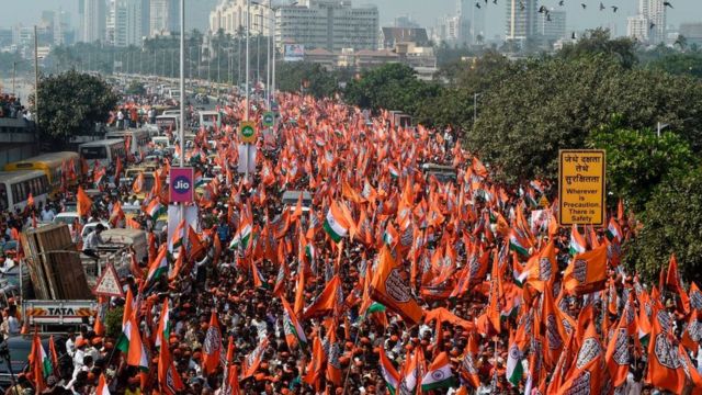 মুম্বাইতে 'অবৈধ বাংলাদেশি' বিতাড়নের দাবিতে আন্দোলন। ফেব্রূযারি, ২০২০