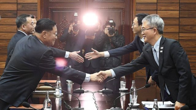 韓國和朝鮮代表舉行會談