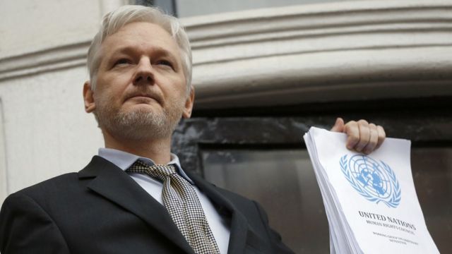 Julian Assange atinya kurungikwa muri Amerika, aho leta imurega kuyimenera amabanga ku rubuga rwiwe Wikileaks