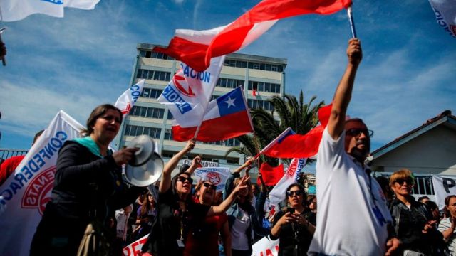 Protesta en Santiago de Chile.