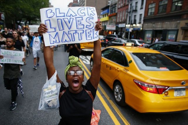 Una protesta de Black Lives Matter en 2016
