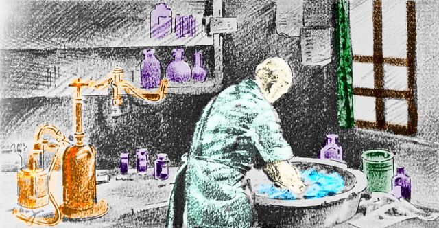 Ilustração mostra o médico Ignaz Semmelweis lavando as mãos com água com cloro antes de uma operação