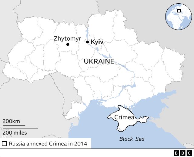 Map showing Zhytomyr