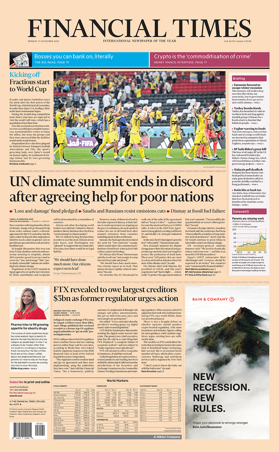The Financial Times front page