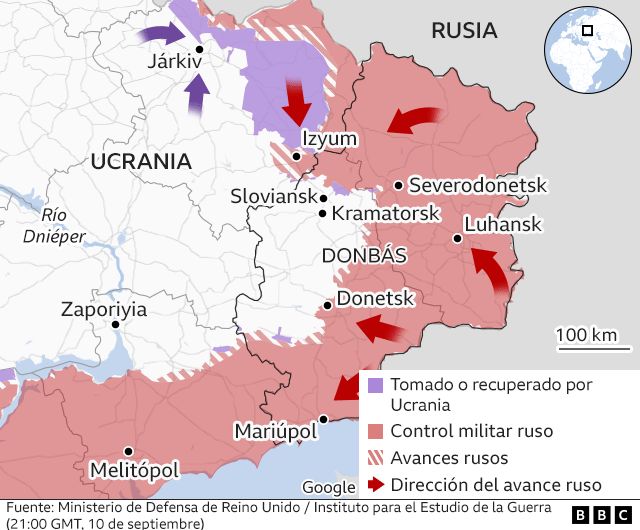 Ozemlje, ki si ga je Ukrajina povrnila v vojni proti Rusiji