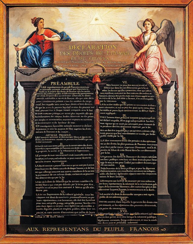 A Declaração dos Direitos do Homem e do Cidadão foi proclamada na França em 1789