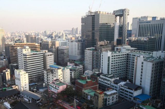 Edificios en Corea del Sur.