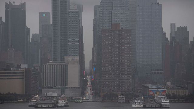 Chuva na cidade de Nova York