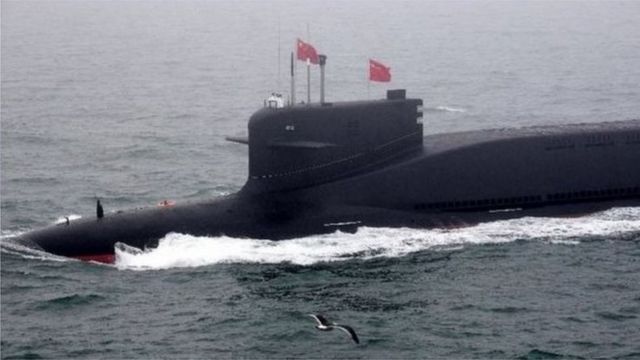 美國認為中國隱瞞了核彈頭的真實數量，中國在急速擴充核武庫。 圖為中國的新型戰略核潛艇