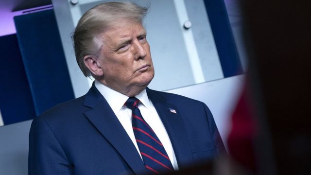 Дональд Трамп на брифинге в Белом доме 23 августа 2020 года