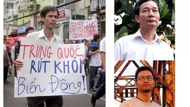 Các ông Phạm Chí Dũng (trái), Nguyễn Tường Thụy (trên, phải) và Lê Hữu Minh Tuấn (dưới, phải) đều bị truy tố về tội tuyên truyền chống nhà nước CNXHCN Việt Nam