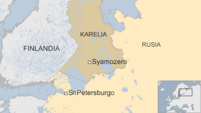 Mapa de la zona de Karelia