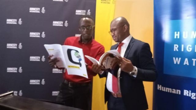 Maafisa wa Humanrights Watch na Amnesty International , mjini Nairobi tarehe 28.10.2019