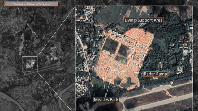 Hình ảnh vệ tinh cho thấy một công trình trông có vẻ như là một căn cứ tên lửa đất đối không đang được hoàn thiện ở huyện Ninh Minh. của tỉnh Quảng Tây, Trung Quốc, cách biên giới Việt Nam khoảng 20 km vào đầu năm 2021