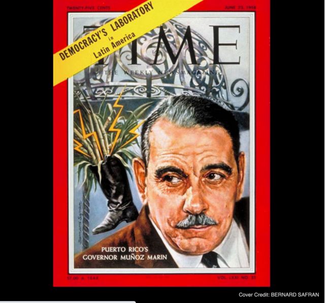 Portada de la revista Time de 1958 que muestra al exgobernador de Puerto Rico, Luis Muñoz Marín