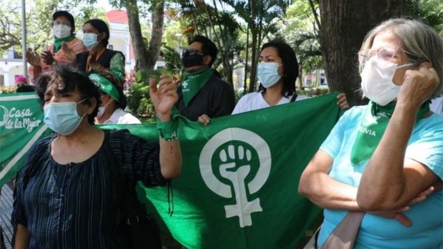 Um protesto a favor do aborto na Bolívia