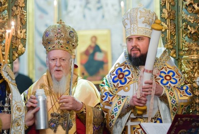 Вселенский патриарх Варфоломей и митрополит Епифаний