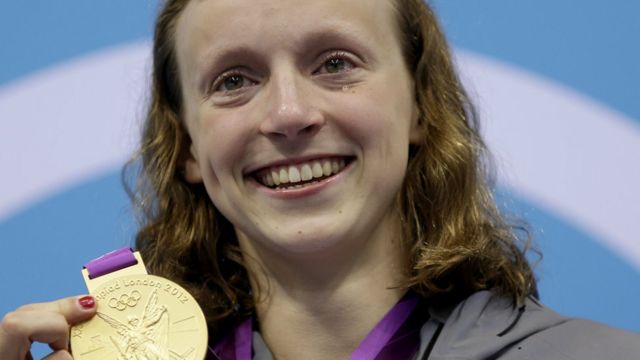 Ledecky nos Jogos de Londres, quando foi campeã