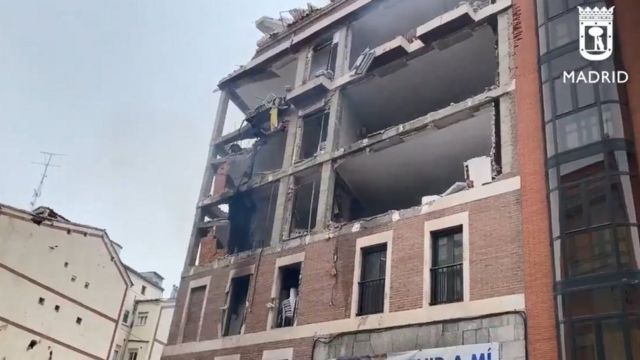 Damaged building in Madrid