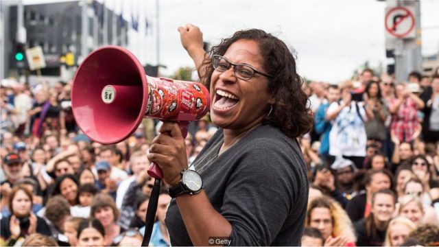 Protesto pelos direitos dos aborígines em Melbourne, na Austrália