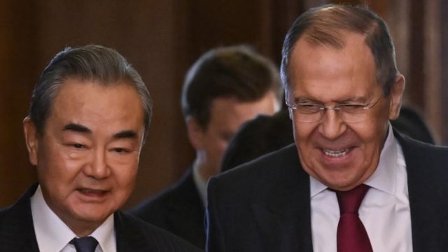 Chinese Foreign Minister Wang Yi met his Russian counterpart, Sergey Lavrov, during his visit to the capital, Moscow