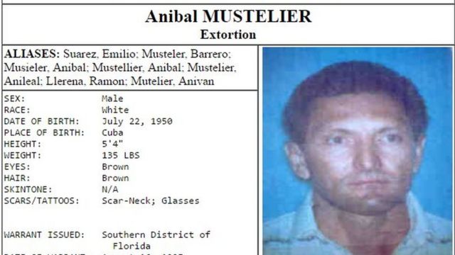 Identificación de Mustelier provista por el Cuerpo de Alguaciles de EE.UU.