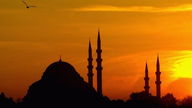 Hagia Sophia at sunset.