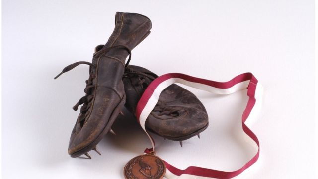A pair of old running shoes