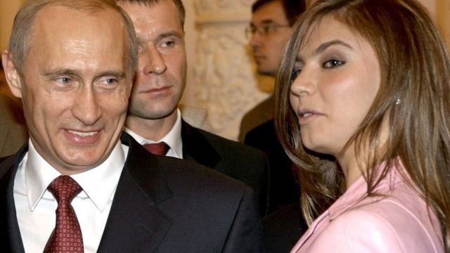 Russian President Vladimir Putin and Russian gymnast Aline Kabaeva