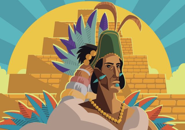Ilustración de un emperador Azteca.