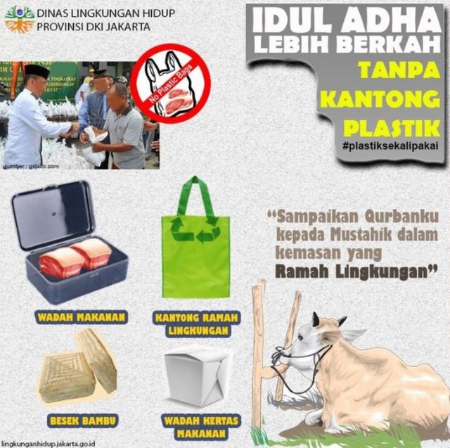 Idul Adha Kampanye Tanpa Kantong Plastik Untuk Daging Korban Hanya