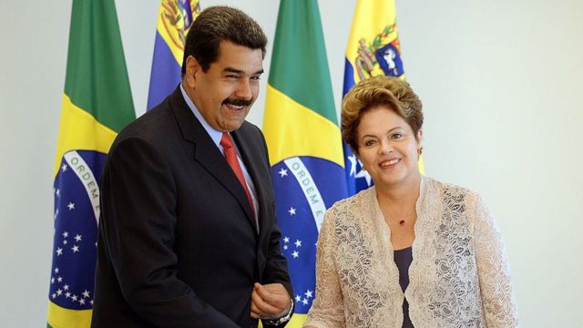 Nicolás Maduro junto a Dilma Rousseff.