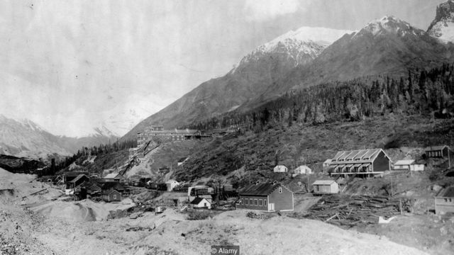 Poblado de Alaska en la primera mitad del siglo XX.