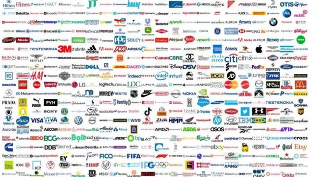 Logos de empresas que han salido de Rusia