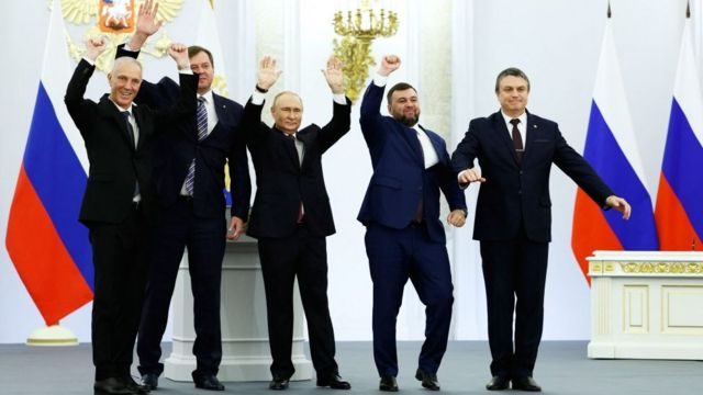 普京与占领区内由莫斯科安插的领导人