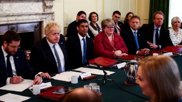 Prime Minister Boris Johnson during a Cabinet meeting at 10 Downing Street, London
