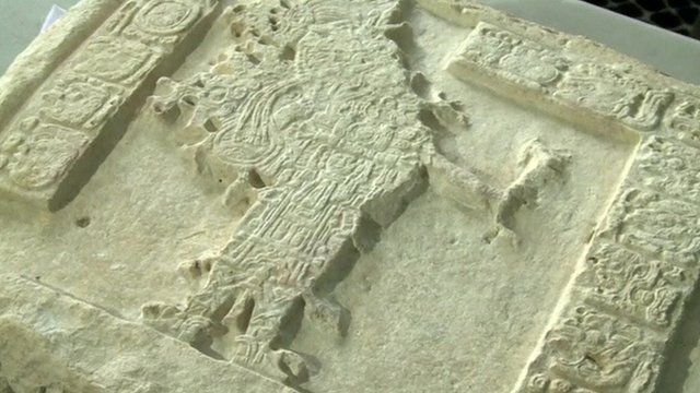 One of the Mayan panels uncovered by archaeologists